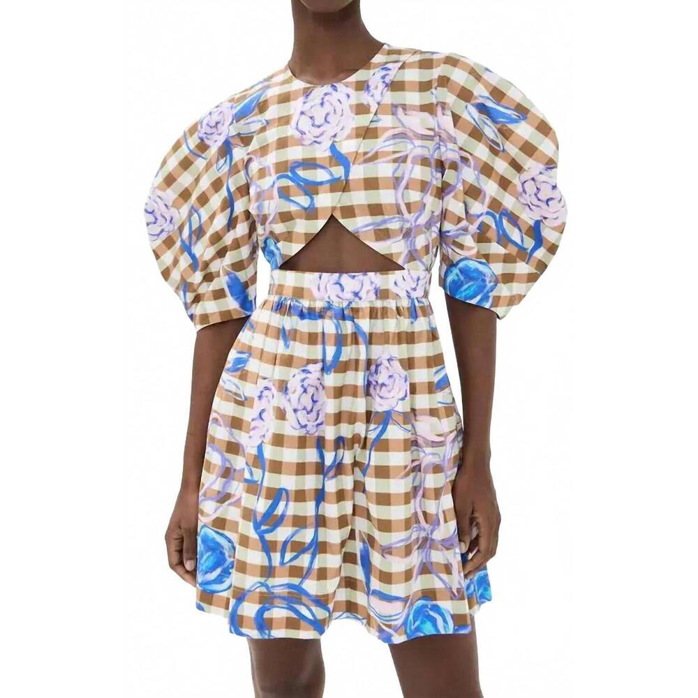 NEW DE LORETA gisel mini dress in blue